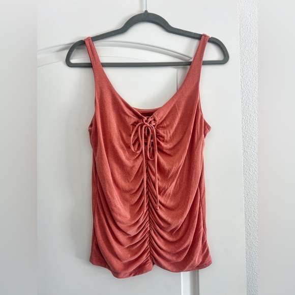 BKE - Ruched Tank Top in Desert Sand - Size M - Picture 2 of 5